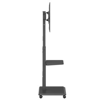 ERGO OFFICE STAND / WÓZEK DLA TV, MAX. OBCIĄŻENIE 50KG / 5KG PÓŁKA, MAX. VESA 600X400, WBUD. LISTWA ZASIL., CZARNY ER-304 B