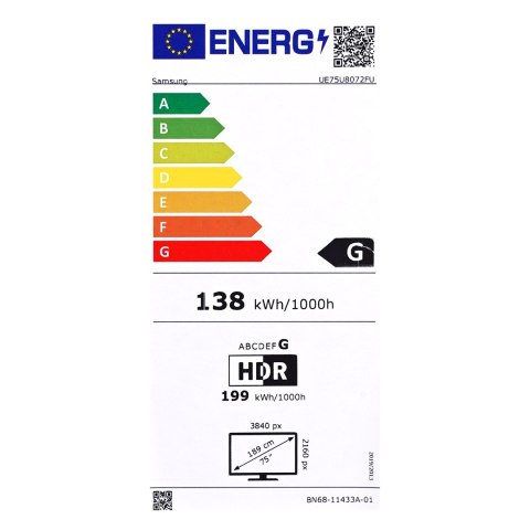 Telewizor 75" Samsung UE75U8072F