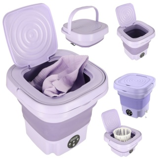 Pralka automatyczna turystyczna mini składana przenośna 12L fioletowa