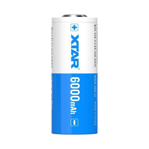XTAR AKUMULATOR 26650 3,6V LI-ION 6000 MAH Z ZABEZPIECZENIEM 26650-6000