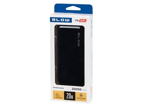 BLOW POWER BANK 20000MAH PD 20W CZARNY PB20F