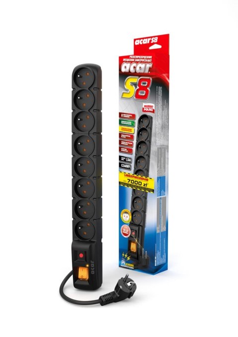 Listwa zasilająca Acar S8 (5m ; czarny)