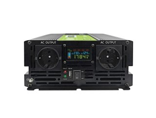 GREEN CELL PRZETWORNICA LCD 12V/230V 2000W/4000W CZYSTY SINUS INVGC12P2000LCD