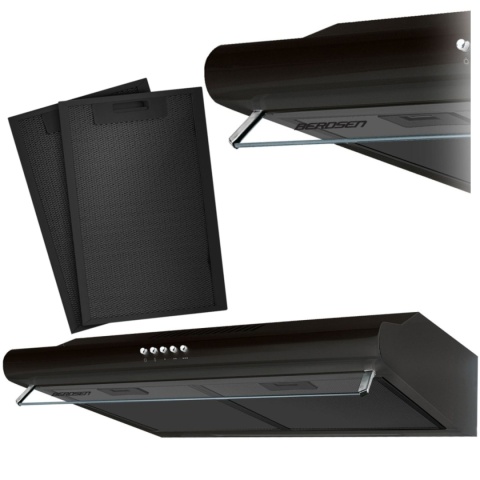Okap kuchenny podszafkowy - pochłaniacz 50 cm Berdsen BE-10-A czarny