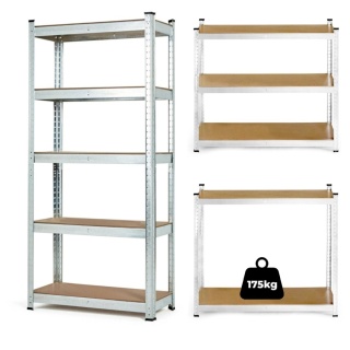 Regał magazynowy 180x90x30 cm stal galwanizowana 5 półek 875 kg ModernHome