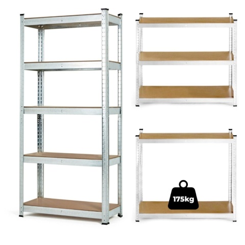 Regał magazynowy 180x90x30 cm stal galwanizowana 5 półek 875 kg ModernHome