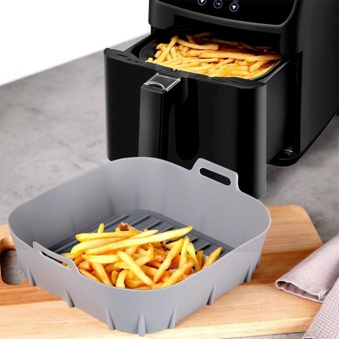 Wkład do Frytkownicy Air Fryer 1 szt. HIT Silikonowy Szary Kwadratowy 22 cm