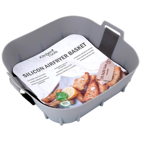 Wkład do Frytkownicy Air Fryer 1 szt. HIT Silikonowy Szary Kwadratowy 22 cm