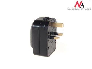 Adapter zasilania Maclean MCE70 UK na Euro kątowy czarny