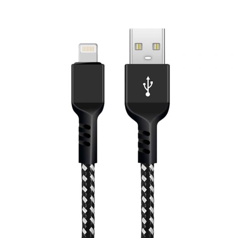 Kabel Lightning Maclean MCE481 USB A - Lightning do iPhone Fast Charge 5V/2,4A czarno-biały 2m Kabel Lightning Maclean MCE481 USB A - Lightning do iPhone Fast Charge 5V/2,4A czarno-biały 2m