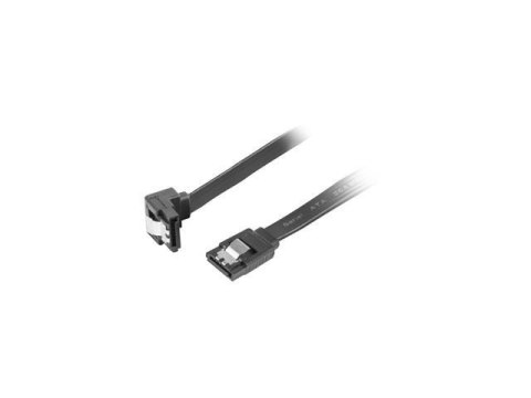 Kabel SATA Lanberg DATA III (6Gb/s) F/F 0,3m kątowy metalowe zatrzaski czarny Kabel SATA Lanberg DATA III (6Gb/s) F/F 0,3m kątowy metalowe zatrzaski czarny
