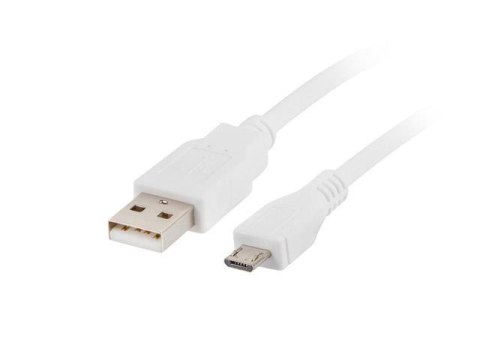 Kabel USB 2.0 Lanberg micro AM-MBM5P 1,8m biały Kabel USB 2.0 Lanberg micro AM-MBM5P 1,8m biały