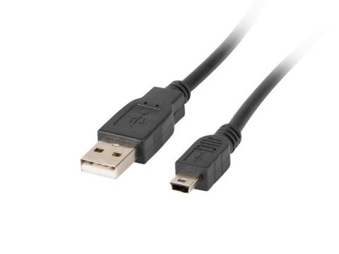 Kabel USB 2.0 Lanberg mini AM-BM5P(CANON) 0,3m czarny Kabel USB 2.0 Lanberg mini AM-BM5P(CANON) 0,3m czarny