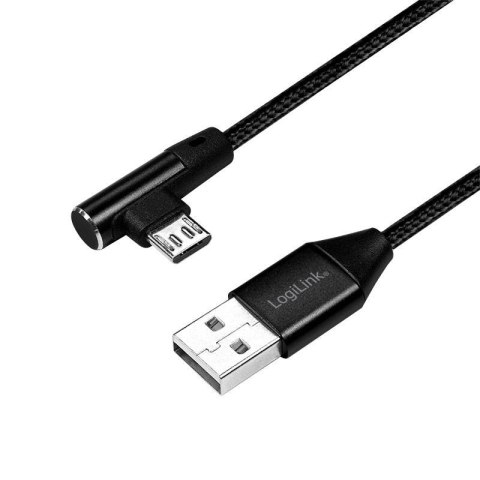 Kabel USB 2.0 LogiLink CU0141 USB A - micro USB B, M/M, kątowy, czarny 0,3m Kabel USB 2.0 LogiLink CU0141 USB A - micro USB B, M/M, kątowy, czarny 0,3m