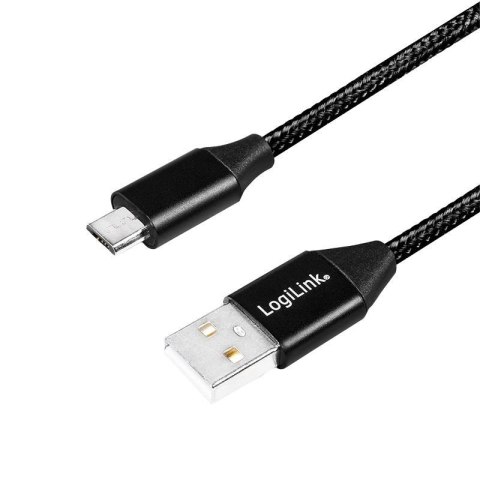 Kabel USB 2.0 LogiLink CU0144 USB A - micro USB B, M/M, czarny 1m Kabel USB 2.0 LogiLink CU0144 USB A - micro USB B, M/M, czarny 1m