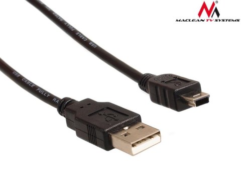 Kabel USB 2.0 Maclean MCTC-749 USB A (M) - Mini USB B (M) czarny, 3m Kabel USB 2.0 Maclean MCTC-749 USB A (M) - Mini USB B (M) czarny, 3m