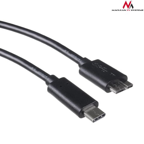 Kabel USB 3.0 Maclean MCTV-845 USB typ C 3.0 (M) - Micro USB B 3.0 (M) czarny, 1m Kabel USB 3.0 Maclean MCTV-845 USB typ C 3.0 (M) - Micro USB B 3.0 (M) czarny, 1m