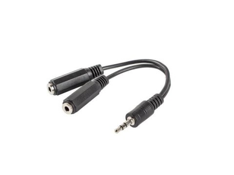 Kabel adapter Lanberg Minijack 3,5mm (M) -> 2x Minijack 3,5mm (F) 0,1m czarny Kabel adapter Lanberg Minijack 3,5mm (M) -> 2x Minijack 3,5mm (F) 0,1m czarny