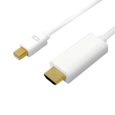 Kabel adapter LogiLink CV0122 Mini DisplayPort 1.2 - HDMI, 4K, biały, 1m Kabel adapter LogiLink CV0122 Mini DisplayPort 1.2 - HDMI, 4K, biały, 1m