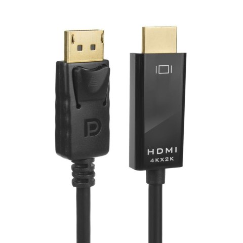 Kabel adapter Maclean MCTV-714 Display Port (DP) - HDMI 4K/30Hz czarny 1,8m Kabel adapter Maclean MCTV-714 Display Port (DP) - HDMI 4K/30Hz czarny 1,8m