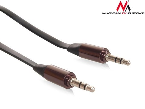 Kabel audio Maclean MCTV-694 B miniJack 3,5mm (M) - miniJack 3,5mm (M), płaski 1m, metalowy wtyk, czarny Kabel audio Maclean MCTV-694 B miniJack 3,5mm (M) - miniJack 3,5mm (M), płaski 1m, metalowy wtyk, czarny