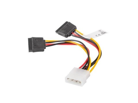 Kabel zasilający Lanberg Molex(M) -> 2x SATA(F) 0,15m Kabel zasilający Lanberg Molex(M) -> 2x SATA(F) 0,15m