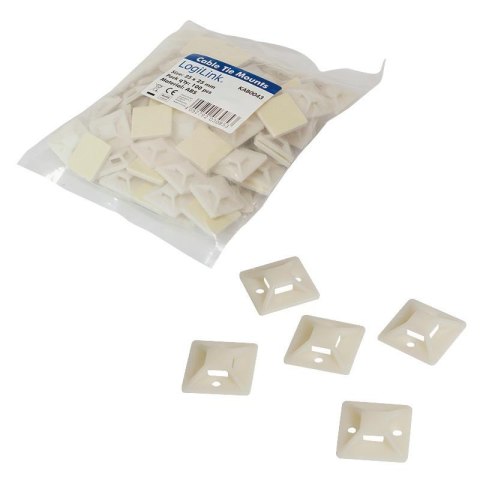 Mocowanie opasek zaciskowych LogiLink KAB0043 25 x 25 mm, samoprzylepne Mocowanie opasek zaciskowych LogiLink KAB0043 25 x 25 mm, samoprzylepne