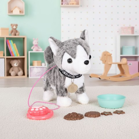 Interaktywny piesek na smyczy husky chodzi i merda ogonem melodyjki