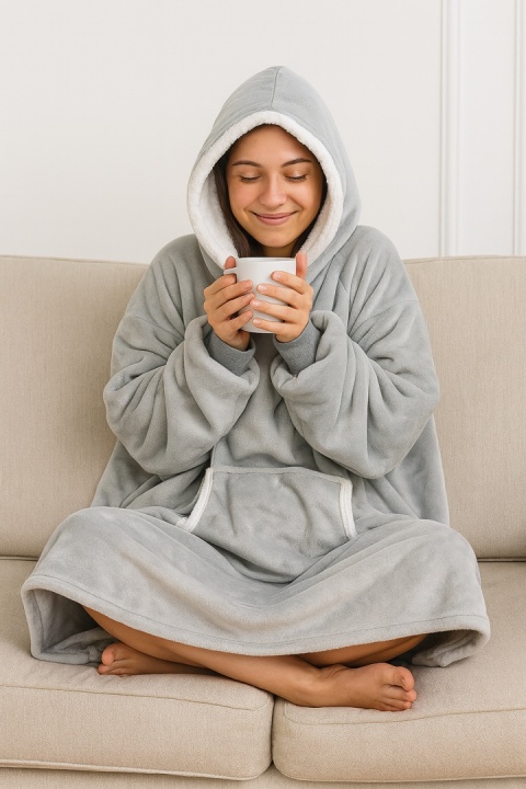 BLUZA XXL - KOC SZARY RUHHY 24402