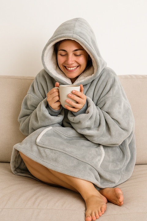 BLUZA XXL - KOC SZARY RUHHY 24402