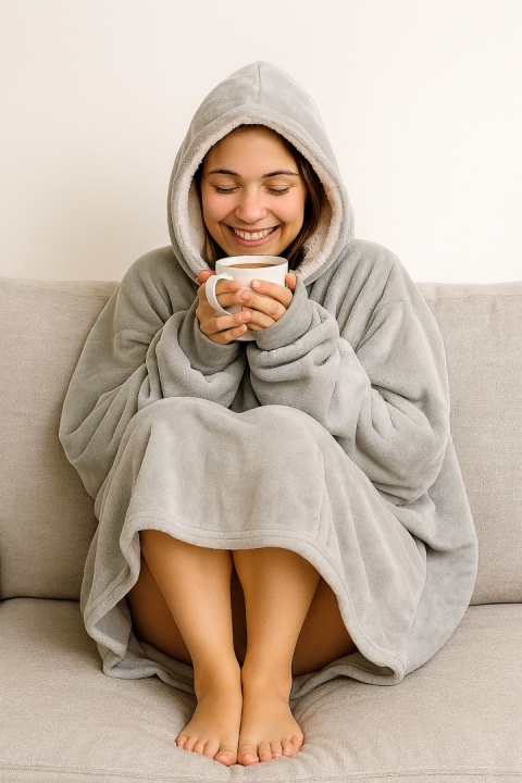 BLUZA XXL - KOC SZARY RUHHY 24402