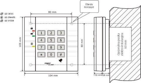 ZAMEK SZYFROWY ROGER WEW. SL2000B