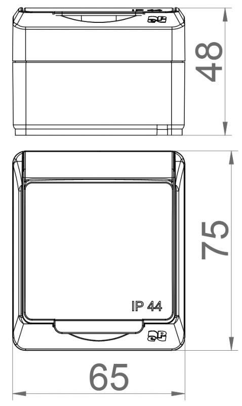 Hermes Gniazdo hermetyczne pojedyncze natynkowe z uziemieniem 16A IP44 z klapką dymną białe GNT 0321-01