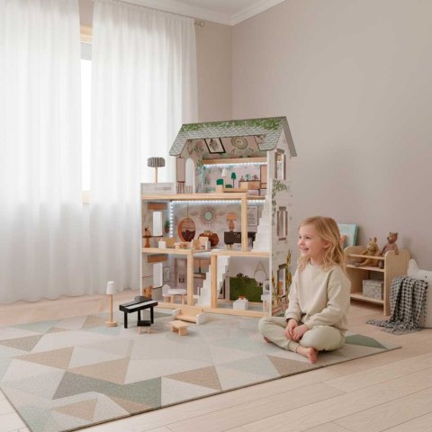 LULILO Domek dla lalek drewniany FLORO boho LED