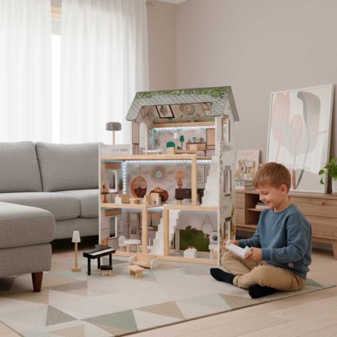 LULILO Domek dla lalek drewniany FLORO boho LED