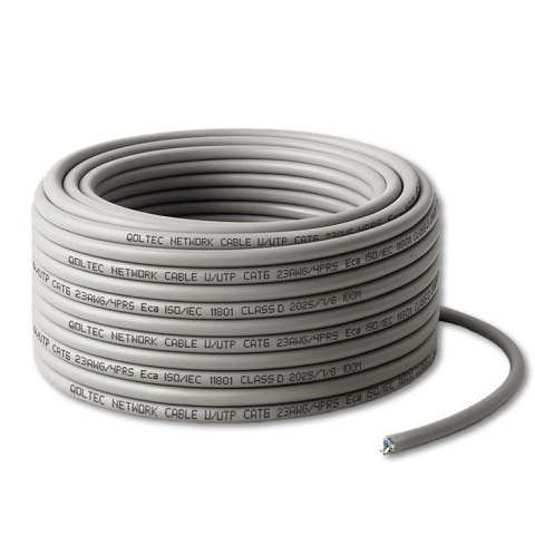 Qoltec Kabel Patchcord sieciowy skrętka UTP| Miedziany Cu |CAT6 | High speed 1Gb/s | LAN | 100m | szary