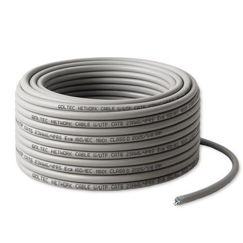 Qoltec Kabel Patchcord sieciowy skrętka UTP| Miedziany Cu |CAT6 | High speed 1Gb/s | LAN | 25m | szary