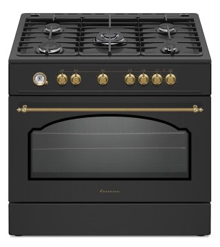 Kuchnia gazowo elektryczna Ravanson Retro KWGE-90AR (czarny)