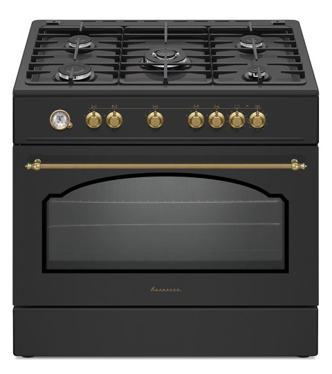 Kuchnia gazowo elektryczna Ravanson Retro KWGE-90AR (czarny)