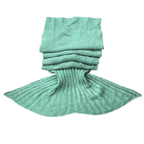 Koc w kształcie ogona syreny 80x180 - zielony