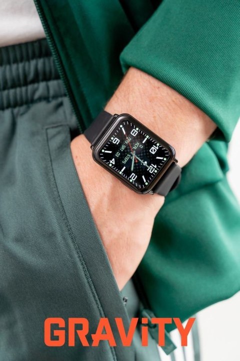 Smartwatch Gravity Granatowo Czarny 2 Paski GT17-9