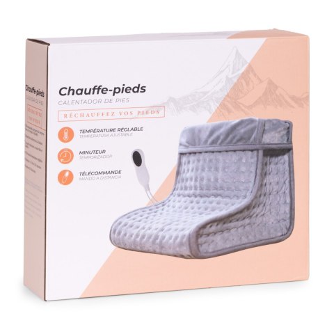 Elektryczny ogrzewacz do stóp z pilotem miękki but 10 poziomów grzania ciemnoszary ModernHome