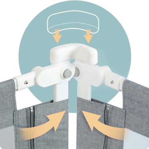 Barierka ochronna do łóżka zabezpieczająca bramka blokada160 cm Nukido NK-227 szara