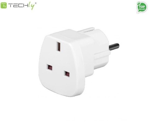 Adapter wtyku zasilania Techly A-FLAZASUKWH UK/EU, biały Adapter wtyku zasilania Techly A-FLAZASUKWH UK/EU, biały