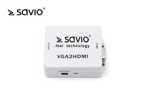 Adapter/Konwerter VGA Savio CL-110 VGA (F)+minijack(F) - HDMI A/F Full HD/1080p 60Hz Adapter/Konwerter VGA Savio CL-110 VGA (F)+minijack(F) - HDMI A/F Full HD/1080p 60Hz