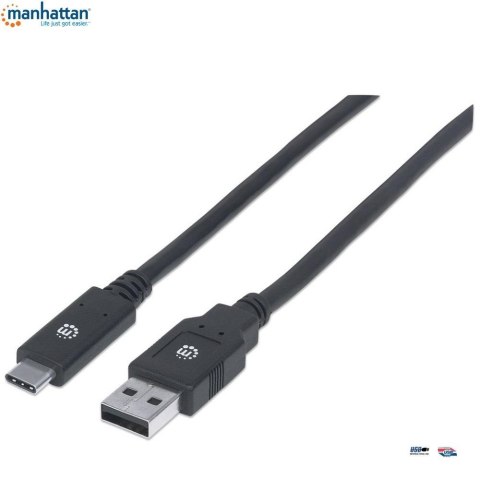 Kabel Manhattan USB-C 3.1 Gen1, USB C/USB A M/M 2m czarny Kabel Manhattan USB-C 3.1 Gen1, USB C/USB A M/M 2m czarny