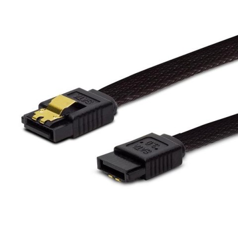 Kabel SATA III SAVIO GAK-02 0,3m, oplot czarny, prosty, złote zatrzaski Kabel SATA III SAVIO GAK-02 0,3m, oplot czarny, prosty, złote zatrzaski
