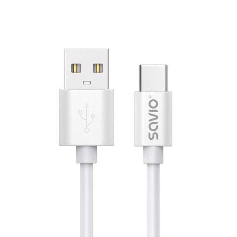 Kabel USB 2.0 SAVIO CL-168 USB A - USB C, 3m, biały Kabel USB 2.0 SAVIO CL-168 USB A - USB C, 3m, biały