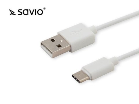Kabel USB 2.0 Savio CL-125 USB A (M) - USB typ C (M) 2,1A, 1m, biały Kabel USB 2.0 Savio CL-125 USB A (M) - USB typ C (M) 2,1A, 1m, biały