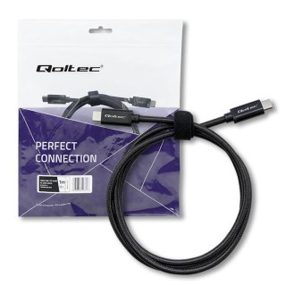 Kabel USB Qoltec 2.0 typ C | USB 2.0 typ C 240W | QC 5.0 | PD | 1m | Czarny
